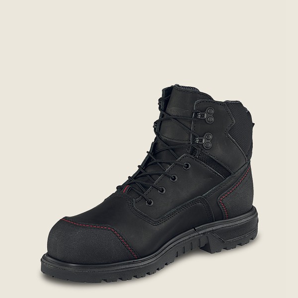 Red Wing Safety Boots Black/Grey - Mens Brnr Xp - 6-inch Waterproof Toe - 6312-JLURK